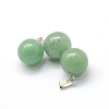 Round Natural Green Aventurine Pendants G-Q434-15-2