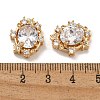 Brass Micro Pave Cubic Zirconia Beads KK-U037-02G-02-3