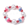 Resin & Acrylic Round Beaded Stretch Bracelets BJEW-JB101003-1