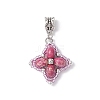 Dyed Synthetic Imperial Jasper & Glass Seed Beaded Star European Dangle Charms PALLOY-MZ00693-02-1