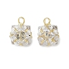 Brass Pave Clear Cubic Zirconia Charms CU-CBAD360-08G-01-1