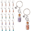 20Pcs 5 Styles Glass Wishing Bottle Pendant Keychains KEYC-DC00063-1