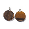 Natural Tiger Eye Pendants G-P491-04P-01-2