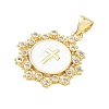 Religion Cross Brass Micro Pave Clear Cubic Zirconia Pendants CU-CBA83A6-03D-G02-2