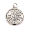 Brass Micro Pave Clear Cubic Zirconia Pendants KK-P308-83P-1