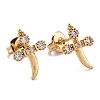 Brass Micro Pave Clear Cubic Zirconia Stud Earrings EJEW-F264-06-2
