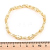 Oval Brass Micro Pave Clear Cubic Zirconia Link Chain Bracelets for Women BJEW-T025-03C-G-4