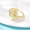 Ocean Theme Brass Cuff Rings RJEW-C135-01G-15-3