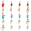 20Pcs 5 Colors Faceted Teardrop Glass Pendants HJEW-SC0001-16-1
