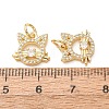 Brass Micro Pave Clear Cubic Zirconia Charms CU-E003-18G-31-3