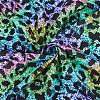 Leopard Print Rainbow Pattern Polycotton Fabric DIY-WH0028-18C-1