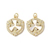 Brass Micro Pave Clear Cubic Zirconia Pendants KK-B083-17G-05-1