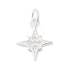 925 Sterling Silver Pave Clear Cubic Zirconia Star Charms STER-K181-01A-S-1