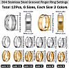 SUNNYCLUE 12Pcs 12 Styles 304 Stainless Steel Grooved Finger Ring Settings RJEW-SC0001-03-2