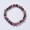 Natural  Rhodonite Beaded Stretch Bracelets BJEW-I253-8mm-26-1