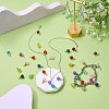 200Pcs 10 Colors Crackle Glass Pendants PALLOY-SW0018-02-5