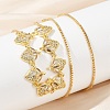 Brass Micro Pave Clear Cubic Zirconia Fruit Bib Necklaces NJEW-F342-01A-G-1