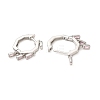 Cubic Zirconia Rectangle Dangle Hoop Earrings EJEW-Z019-03B-P-2