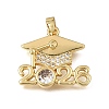 Brass Micro Pave Clear Cubic Zirconia Pendants KK-CBAA632-30G-1