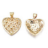 Brass Micro Pave Clear Cubic Zirconia Pendants ZIRC-N039-188-NF-2