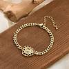Brass Micro Pave Clear Cubic Zirconia Link Bracelets LS-BJEW-Z082-03G-03-1