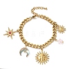 304 Stainless Steel Acrylic Charm Bracelets BJEW-G761-01G-2