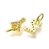 26Pcs Brass Micro Pave Cubic Zirconia Charms KK-R218-10G-2