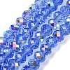 Electroplate Transparent Glass Beads Strands EGLA-A046-01C-20-1