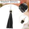 8Pcs 4 Colors PU Leather Tassel Dangle Earrings EJEW-CL0001-02B-6