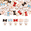 50Pcs 5 Colors Zinc Alloy Enamel Pendants ENAM-CJ0001-78-2