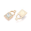 Rack Plating Alloy Rhinestone & Glass Pendants PALLOY-T092-90M-G-2