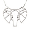 Non-Tarnish 201 Stainless Steel Origami Pendant Necklaces NJEW-T009-JN090-1-40-1