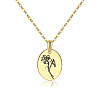 Brass Birth Month Flower Pendant Necklace HUDU-PW0001-034G-1-1