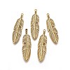 Tibetan Style Alloy Feather Big Pendants X-TIBEP-A12720-AG-RS-2