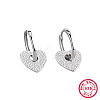 Anti-Tarnish Rhodium Plated 925 Sterling Silver Micro Pave Cubic Zirconia Dangle Hoop Earrings IE1213-5-1