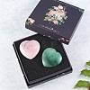 2Pcs 2 Style Heart Natural Mixed Gemstone Massage G-SZ0001-76B-7