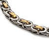 Ion Plating(IP) Two Tone 304 Stainless Steel Byzantine Chain Bracelet BJEW-B078-47A-2