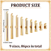 86Pcs 304 Stainless Steel Slide On End Clasp Tubes STAS-ME0002-22-2
