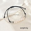 Bohemian Natural Cultured Pearl Rice Braided Bead Bracelets with 201 Stainless Steel Beads NX1549-1-2
