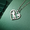 304 Stainless Steel Heart with Horse Pendant Necklaces FS-WG9C853-01-2