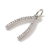Rack Plating Brass Micro Pave Cubic  Zirconia Pendant KK-U027-14P-2