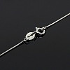 Anti-Tarnish Trendy Unisex Rhodium Plated 925 Sterling Silver Snake Chain Necklaces STER-M034-B-08-1