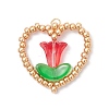 MIYUKI Glass Seed Beaded Heart and Flower Pendants PALLOY-MZ01079-02-1