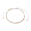Bohemian Style Natural Rainbow Moonstone & Glass Braided Bead Bracelet BJEW-JB10136-01-1