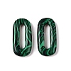 Synthetic Malachite Oval Pendants G-N342-105I-1