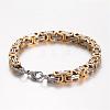 201 Stainless Steel Byzantine Chain Bracelets BJEW-K134-01C1-mm-1