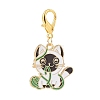 Cat with Yarn Ball Alloy Enamel Pendants Decorations HJEW-JM00828-1