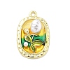 Alloy Enamel Pendants ENAM-R001-02G-02-1