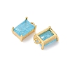Brass Crushed Ice Cut Cubic Zirconia Pendants KK-D024-25B-G-2
