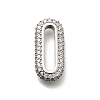 Brass Micro Pave Clear Cubic Zirconia Oval Linking Rings KK-Z093-43P-1